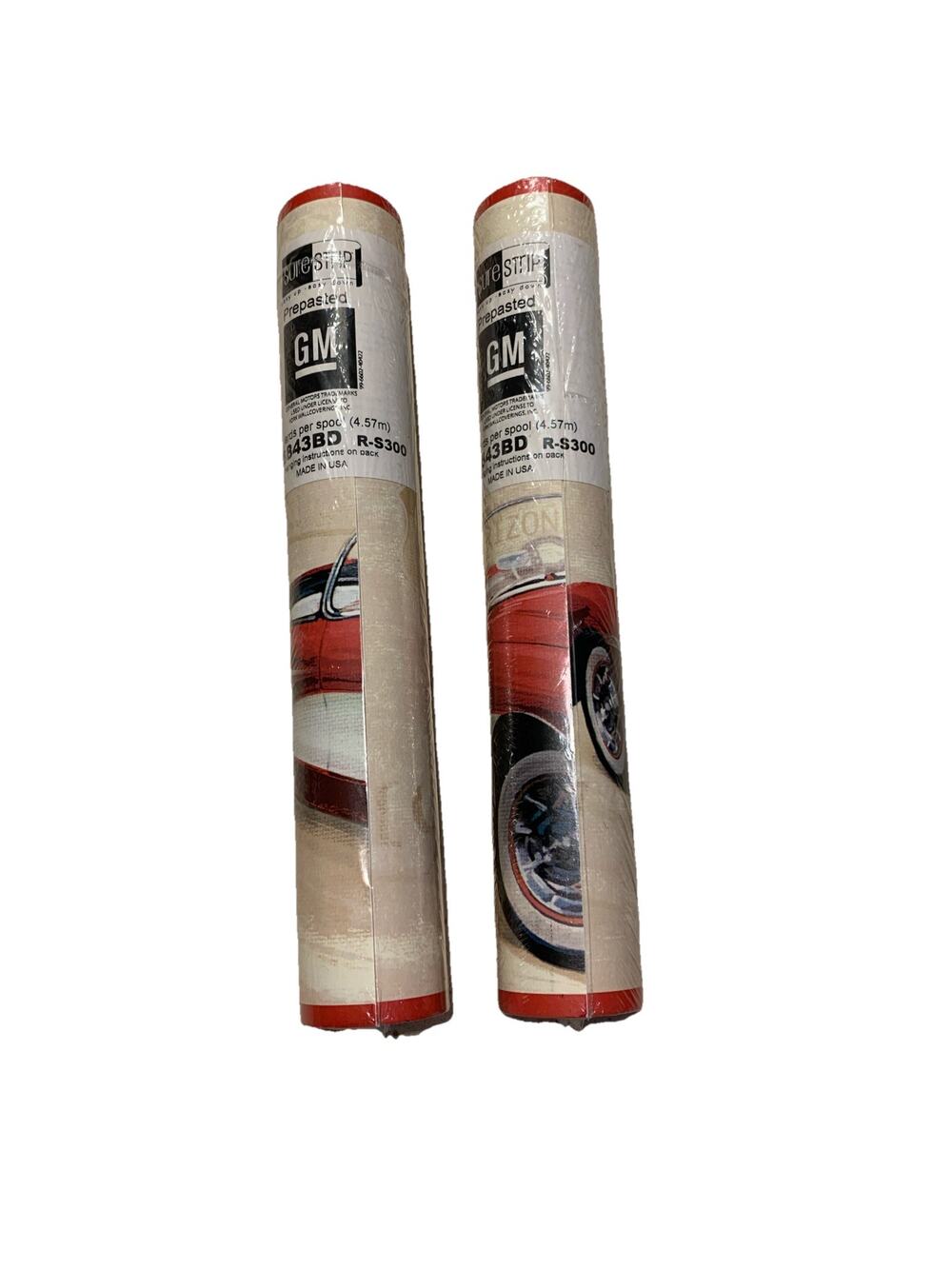 Sure Strip General Motors 1957 Corvette Wallpaper Border 9" Wide Prepasted Lot 2